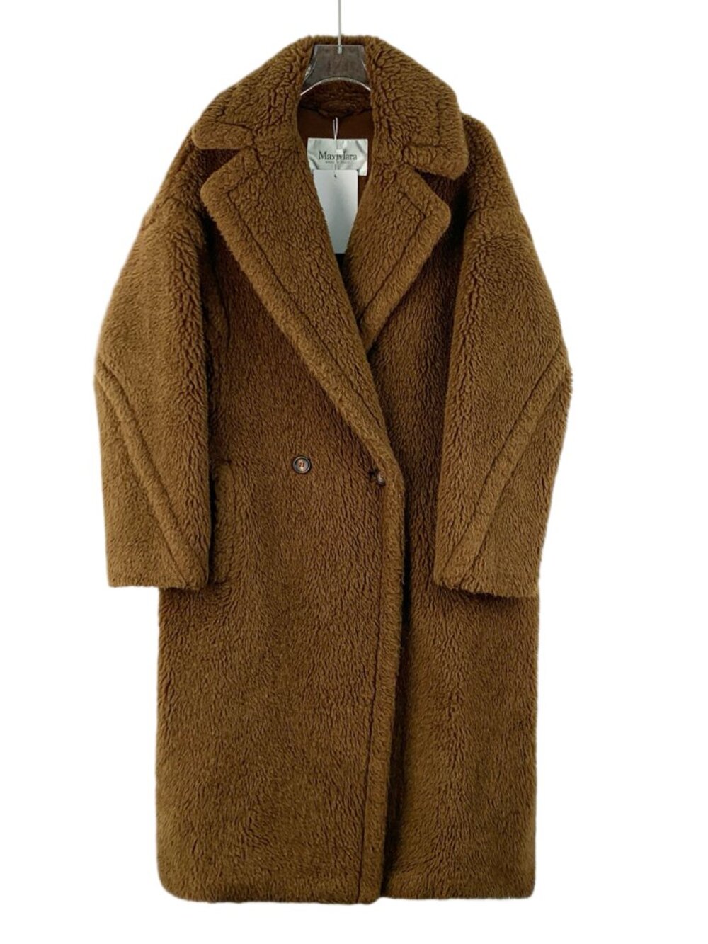 Max Mara Teddy Dark Brown Alpaca Double-Breasted Coat